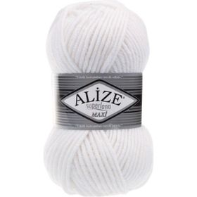 Alize 55 Beyaz Superlana Maxi 100 gr Örgü İpi