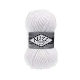 Alize 55 Beyaz Superlana Maxi 100 gr Örgü İpi