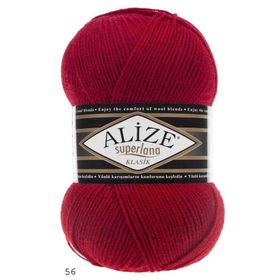 Alize 56 kırmızı 5'li Süperlana Klasik El Örgü İpi