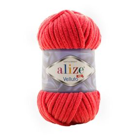 Alize 56 kırmızı 5'li Velluto El Örgü İpi