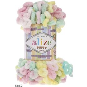 Alize 5862 5'li Puffy Color Fuşya El Örgü İpi