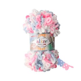 Alize 5945 5'li Bebe Mavi 100 gr Puffy Fine Color El Örgü İpi