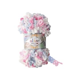 Alize 5945 5'li Bebe Mavi 100 gr Puffy Fine Color El Örgü İpi