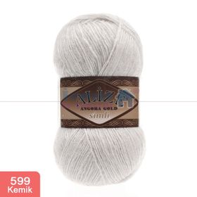 Alize 599 kemik 5'li Angora Gold Simli El Örgü İpi