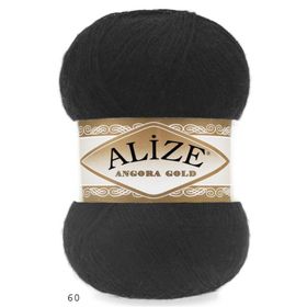 Alize 60 Siyah 5'li Angora Gold El Örgü İpi