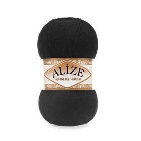 Alize 60 Siyah 5'li Angora Gold El Örgü İpi