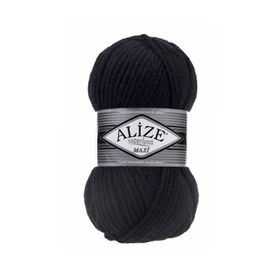 Alize 60 siyah 5'li Süperlana Maxi El Örgü İpi (