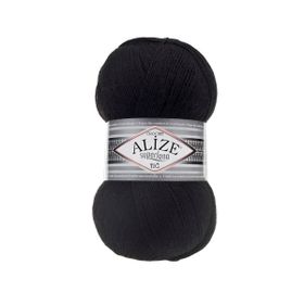 Alize 60 Superlana Tığ Siyah 100 gr Örgü İpi
