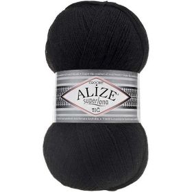 Alize 60 Superlana Tığ Siyah 100 gr Örgü İpi