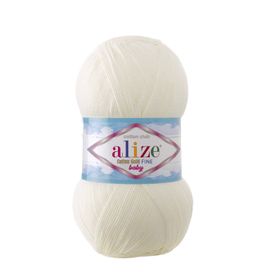 Alize 62 Açık Krem 5'li Puffy Fine El Örgü İpi