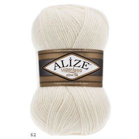 Alize 62 Açık Krem 5'li Süperlana Klasik El Örgü İpi