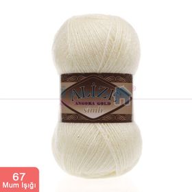 Alize 67 mum Işığı 5'li Angora Gold Simli El Örgü İpi