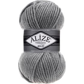 Alize 87 Kömür Grisi Superlana Maxi Örgü İpi