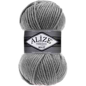 Alize 87 Kömür Grisi Superlana Maxi Örgü İpi
