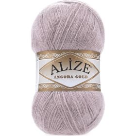 Alize Angora Gold Simli 163 5 Adet Gül Grisi Örgü İpi