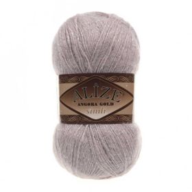 Alize Angora Gold Simli 163 5 Adet Gül Grisi Örgü İpi