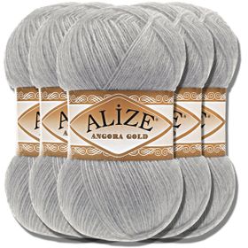 Alize Angora Gold Simli 21 5 Adet Örgü İpi