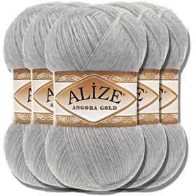 Alize Angora Gold Simli 21 5 Adet Örgü İpi