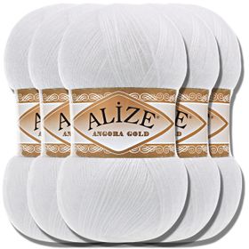 Alize Angora Gold Simli 55 5 Adet Örgü İpi