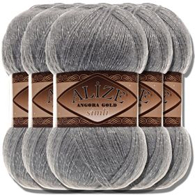 Alize Angora Gold Simli 87 5 Adet Krem Örgü İpi