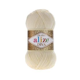 Alize Diva 01 100 gr Örgü İplik