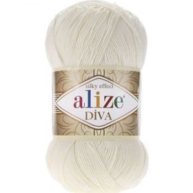 Alize Diva 62 Açık Krem 100 gr Örgü İpi