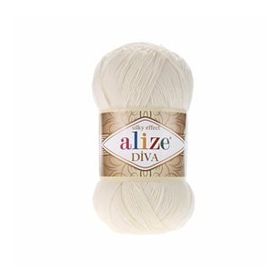 Alize Diva 62 Açık Krem 100 gr Örgü İpi