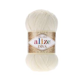 Alize Diva 62 Açık Krem 100 gr Örgü İpi
