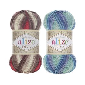 Alize Diva Batik 100 gr Design El Örgü İpliği