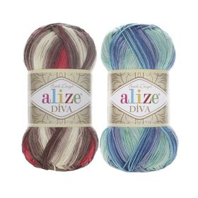 Alize Diva Batik 100 gr Design El Örgü İpliği