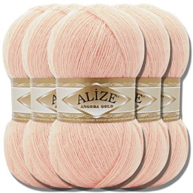 Alize Pudra 840 Angora Gold 5'li El Örgü İpi
