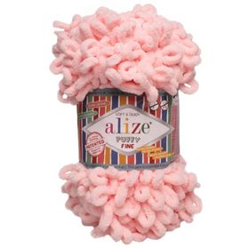 Alize Pudra Pembe 340 Puffy Fine El Örgü İpi