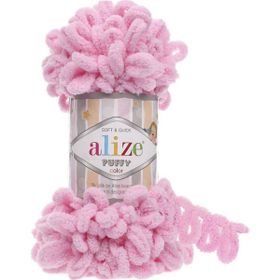 Alize Pudra Pembe 340 Puffy Fine El Örgü İpi