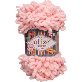Alize Pudra Pembe 340 Puffy Fine El Örgü İpi