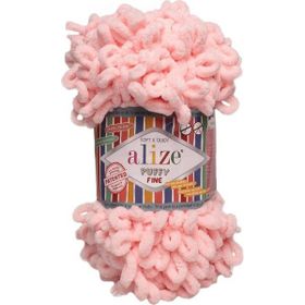 Alize Pudra Pembe 340 Puffy Fine El Örgü İpi