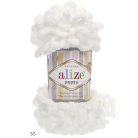 Alize Puffy 55 5 Adet Beyaz El Örgü İpi