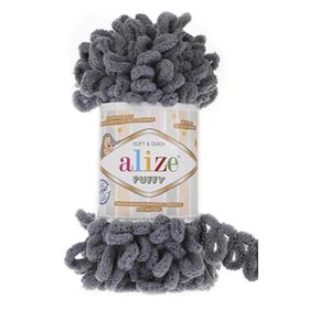 Alize Puffy 87 5 Adet Koyu Gri El Örgü İpi