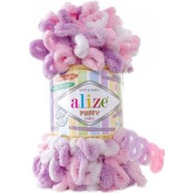 Alize Puffy Color 100 gr Ebruli Kadife El Örgü İpi İpliği Yünü