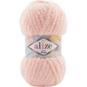 Alize Softy Mega 340 Pudra Pembe 100 gr El Örgü İpi