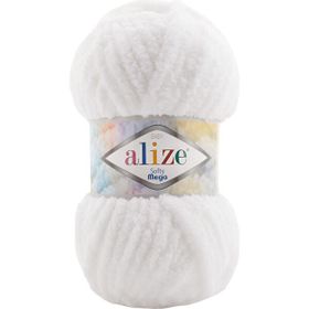 Alize Softy Mega 55 Beyaz 100 gr El Örgü İpi