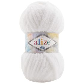 Alize Softy Mega 55 Beyaz 100 gr El Örgü İpi