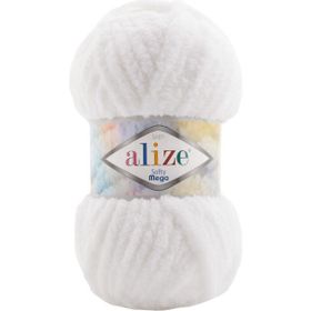 Alize Softy Mega 55 Beyaz 100 gr El Örgü İpi