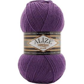 Alize Süperlana Klasik 44 100 gr Mor Örgü İpi