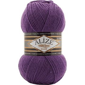 Alize Süperlana Klasik 44 100 gr Mor Örgü İpi