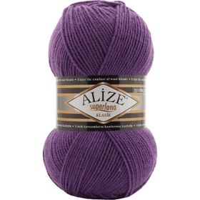 Alize Süperlana Klasik 44 100 gr Mor Örgü İpi