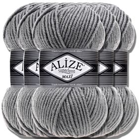 Alize Süperlana Klasik 87 Kömür Grisi Yünlü İplikler
