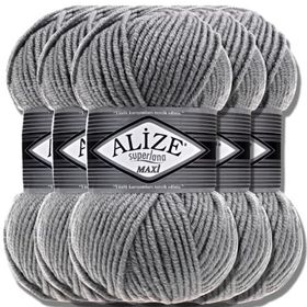 Alize Süperlana Klasik 87 Kömür Grisi Yünlü İplikler