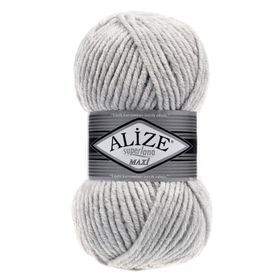 Alize Süperlana Maxi 208 Açık Gri Melanj Yünlü İplik