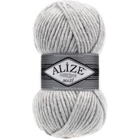 Alize Süperlana Maxi 208 Açık Gri Melanj Yünlü İplik