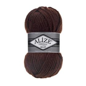 Alize Süperlana Maxi 26 Kahverengi Yünlü İplik